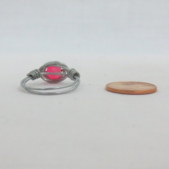 New Stainless Wrap Pink Quartz Hand Crafted Ring - Picture 7 of 9